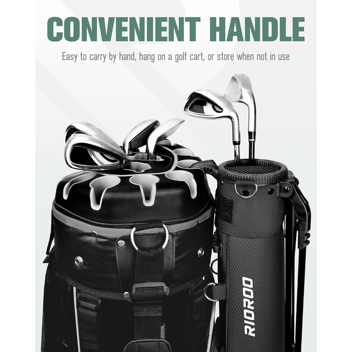 Сумка для гольфу на штативі, чорна A1 - легка, з 3 кишенями, 2-way divider