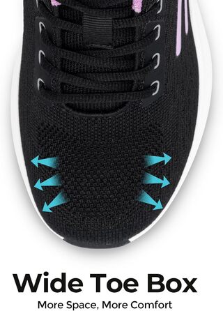 Жіночі кросівки FitVille для ходьби та бігу - широкі, зручні, дихаючі, з неслизькою підошвою. Ідеальні для занять спортом, фітнесом, джогінгом на вулиці. Кольори: блакитний, бірюзовий, чорний, лавандовий. Розмір 39 EU. Модель V17