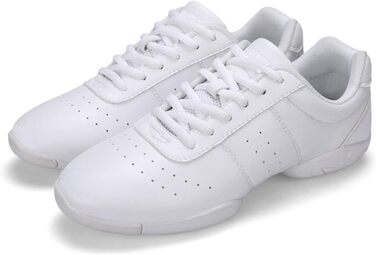 Жіночі дитячі шнуркові кросівки для занять гімнастикою, спортом, аеробікою та танцями, білі, 33.5 EU