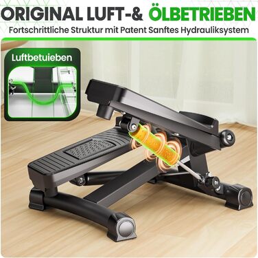 Ultrasport Swing Stepper для дому: міні-степер 2-в-1 з мотузками та LCD-дисплеєм, тихий, з регулюванням навантаження, для фітнесу