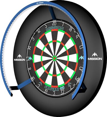 Світлодіодне підсвічування для дартс Mission Darts Torus 270, доступ до ігрової зони, матове чорне, червоне, синє, бронзове