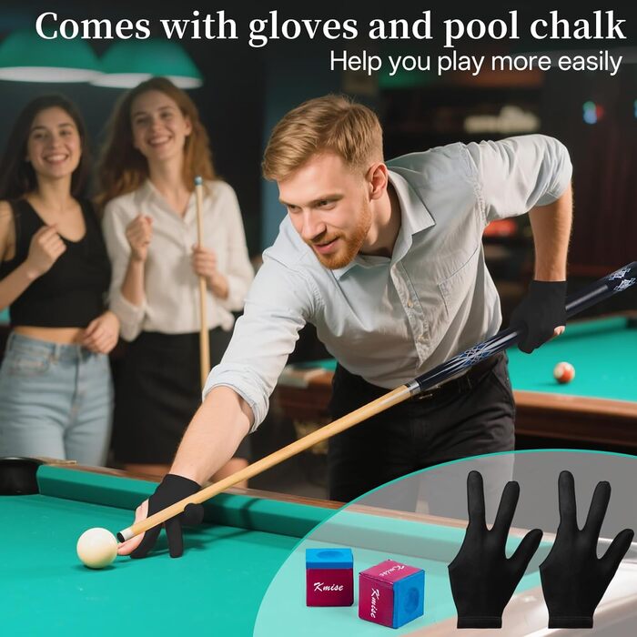 Набір більярдних київ Kmise Pool-Queue-Stick Set – 147 см, канадський клен, професійні, для дорослих, різні кольори