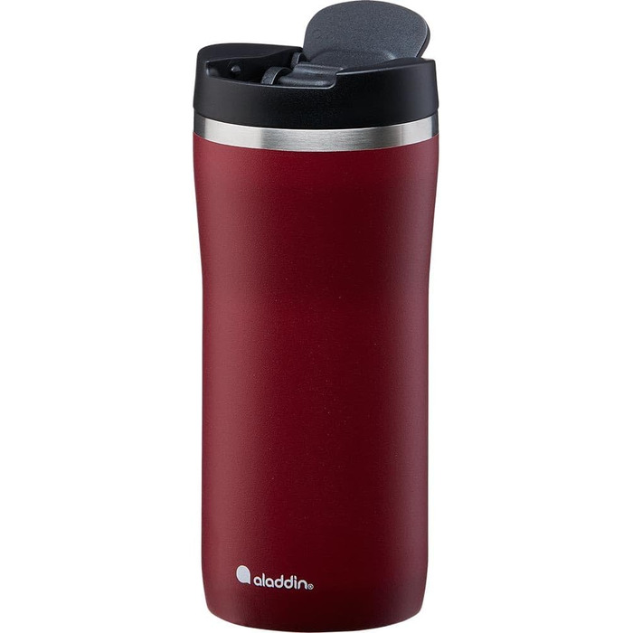 Термочашка Aladdin Barista Mocca 0.35 л, нержавіюча сталь, герметична, для кави, зберігає тепло 3 години, BPA-free, бордова, для подорожей, для напоїв, підходить для миття в посудомийці