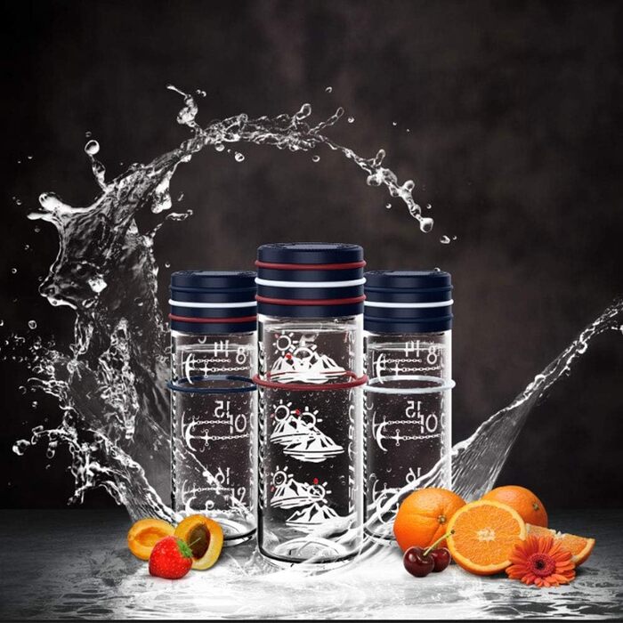 Мотиваційна пляшка для води 1 л з мітками часу, тритановий матеріал, BPA Free, для газованих напоїв, ударостійка, SUNBEAM, фіолетова