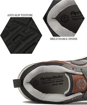 ARRIGO BELLO Кросівки чоловічі спортивні для прогулянок та активного відпочинку, легкі, розмір 41-46 (42 EU, A2 Grey)