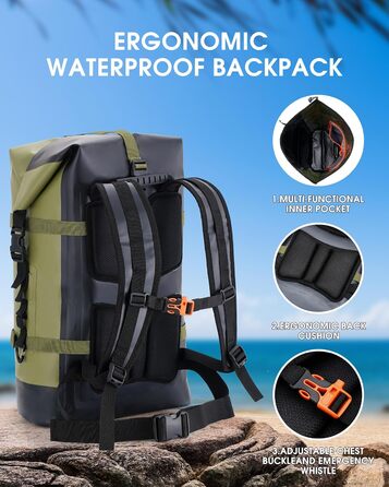 Водонепроникний рюкзак IDRYBAG 35L/55L для подорожей, каякінгу, SUP та плавання