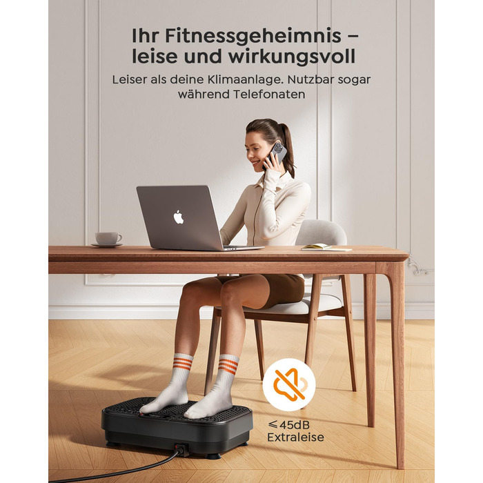 Платформа вібраційна Burever 150W з пультом, 99 рівнів інтенсивності, 5 програм, для масажу ніг, тренувань та формування м'язів