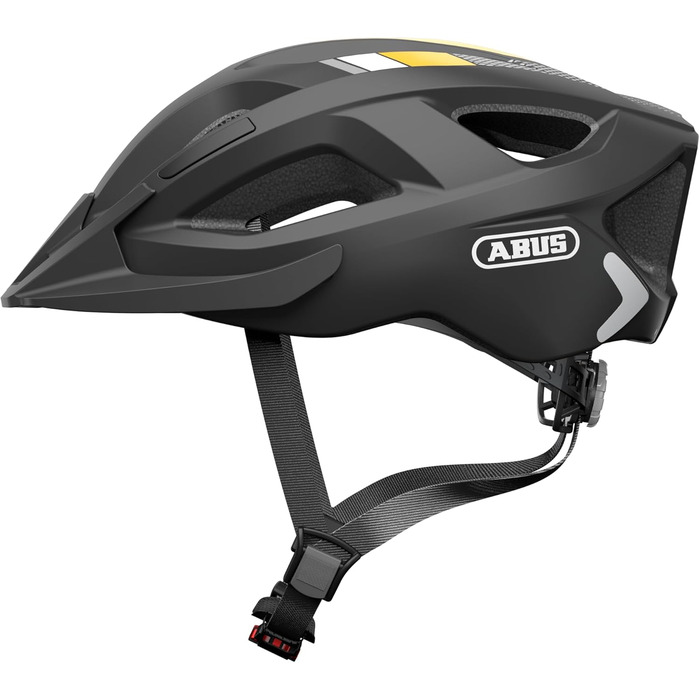 ABUS Aduro 2.0 Велосипедний шолом з підсвіткою для міста, спортивний, чорний/помаранчевий, розмір S (51-55 см), унісекс
