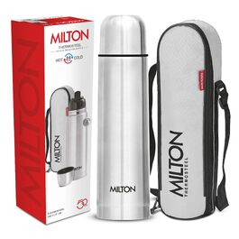 Термос Milton Thermosteel Flip Lid 1 л, вакуумна ізоляція, пляшка для води з кришкою-клапаном, нержавіюча сталь, герметична, срібляста