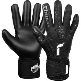 Воротарські рукавички Reusch Pure Contact Junior для дітей, чорні, розмір 5, з внутрішнім швом і Grip Infinity, для штучного газону