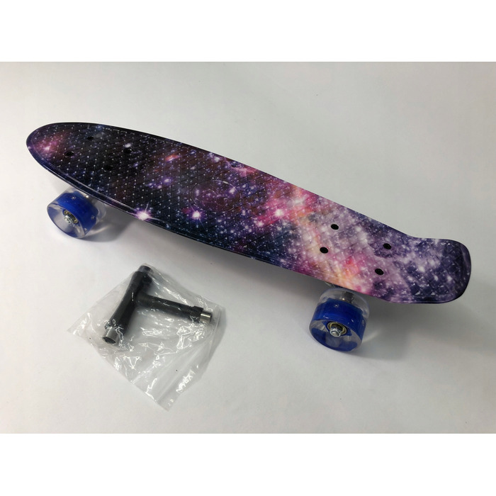 Пенні-борд MalPlay Fiszka, рожевий, 56 см, світлодіодні колеса LED, підшипники ABEC-7