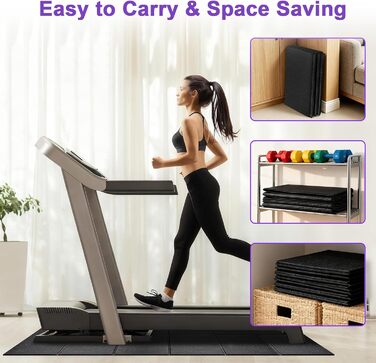 Килимок під бігову доріжку та велотренажер, захисний підкладник для фітнес-обладнання, 148×61 см, посилений