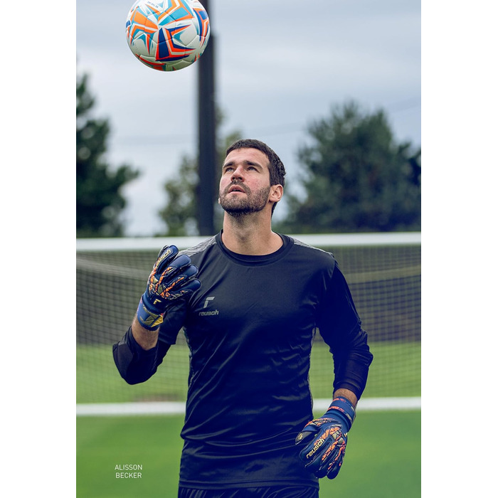 Воротарські рукавички Reusch Attrakt Gold X, унісекс, розмір 10, синьо-золотисто-чорні
