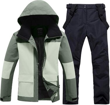 Чоловічий комплект гірськолижний HOTIAN: куртка та штани, водонепроникний, дихаючий, з капюшоном. Ідеально для сноуборду та катання на лижах. Розміри L, LGR+BK