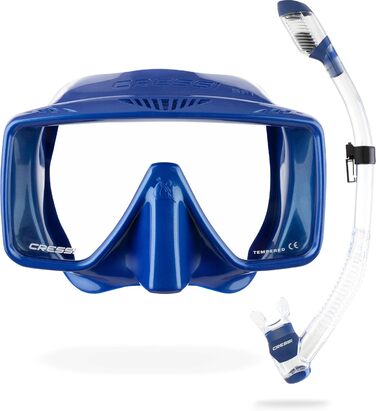 Маска для снорклінгу та дайвінгу Cressi SF1 – безрамкова, універсальний розмір, блакитна