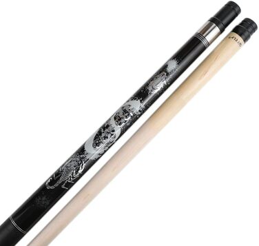 Більярдний кий Billardqueue, 147.3 см, дерево, горіх, клен, наконечник 13 мм, чорний, 20oz