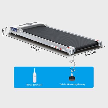 Бігова доріжка BLACK LORD Walking Pad для дому та офісу, 2.2 к.с., швидкість до 9 км/год, LED-дисплей, керування через додаток, срібляста