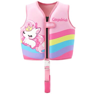 Спасальний жилет для плавання Gogokids 15-30 кг, для навчання плаванню, рожевий S (1-3 роки)