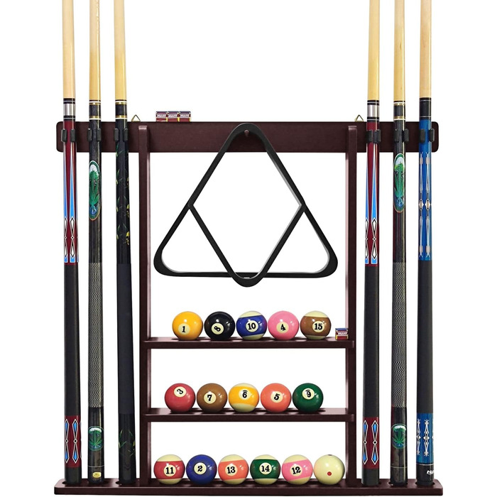 Стійка для кия (білліардного) Pool-Stick-Halter з махагону для біліардного столу, ігрової кімнати, бару