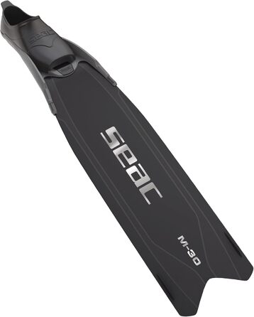 Ласти SEAC M-30 для фридайвінгу та спеарфішингу з змінними лопатями. Довгі ласти з технополімеру, м'яка підошва з двома матеріалами, кут 30°, підходять для занурень з пневматичним обладнанням. Чорний/Сірий, розмір 47/48