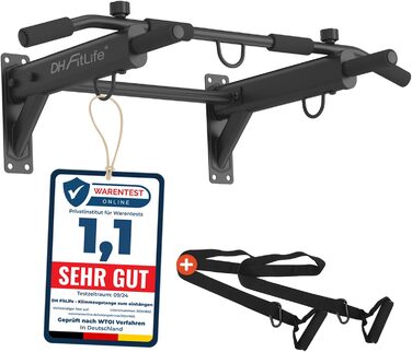 DH FitLife Klimmzugна турнік 4-в-1 для дому: турнік, бруси, петлі для боксу та тренажера | До 200 кг | 6 ручок | Стабільний та безпечний