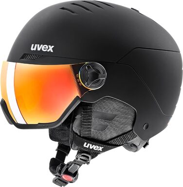 Гірськолижний шолом uvex Wanted Visor з візором, матовий синьо-чорний, 54-58 см