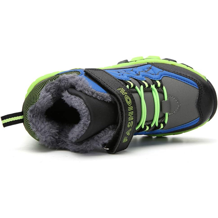 Зимові дитячі черевики для хлопчика: трекінгові, туристичні, водонепроникні, розмір 30-40 EU, зелені