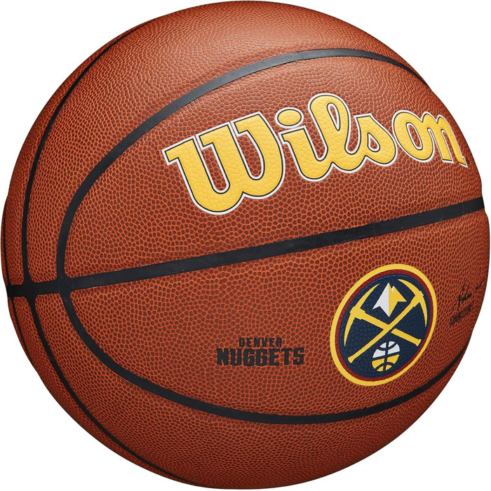 Баскетбольний м'яч Wilson NBA Denver Nuggets, розмір 7 (29.5''), для зали та вулиці