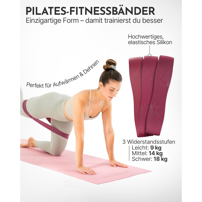 Набір для пілатесу Neolymp для дому: м'яч, кільце, гантелі, стрічки, E-book - повний комплект аксесуарів для пілатесу