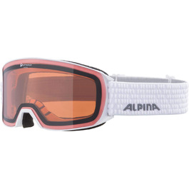 Гірськолижна маска Alpina NAKISKA Q, поляризована, дзеркальна, OTG, 100% UV-захист, для дорослих, біла