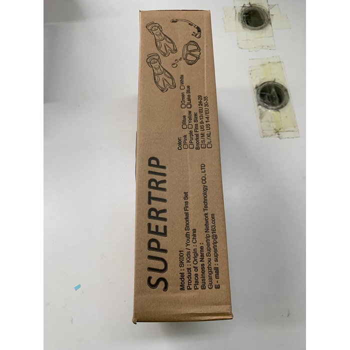 Дитячий набір для снорклінгу Supertrip Kinder: маска, трубка, ласти (скло загартоване, регульовані ласти, преміум)