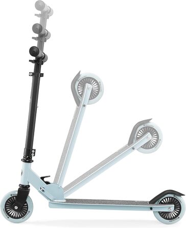 Самокат дитячий HyperMotion Willy складаний, регульований кермо, гумові колеса, до 40 кг, чорний/блакитний