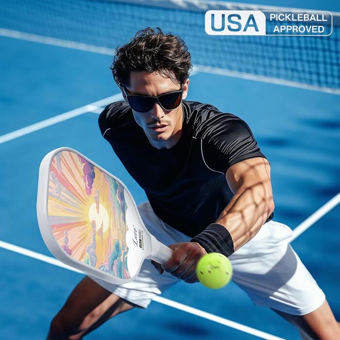 Пікбол ракетка LUZZ T700 з карбону, з шароподібною поверхнею та сотовим ядром - для початківців, з підвищеною обертальною силою та контролем