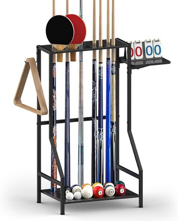 Стійка для київ Billard Queue Stick Rack YBING - тримає до 10 київ, бамбук, чорний колір