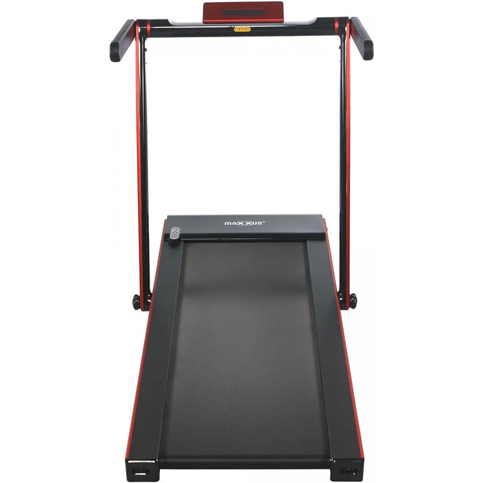 Бігова доріжка MAXXUS M8 електрична, 2 к.с., 12 км/год, складна, 125x45 см, Bluetooth, LCD, керування через додаток, ролики, тримач для планшета, червона/срібляста/бронзова — фітнес-тренажер для дому та офісу