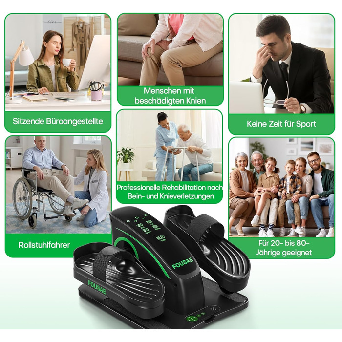 Еліптичний тренажер під стіл, компактний електричний велотренажер для ніг, 15 рівнів швидкості, тихий, для літніх людей