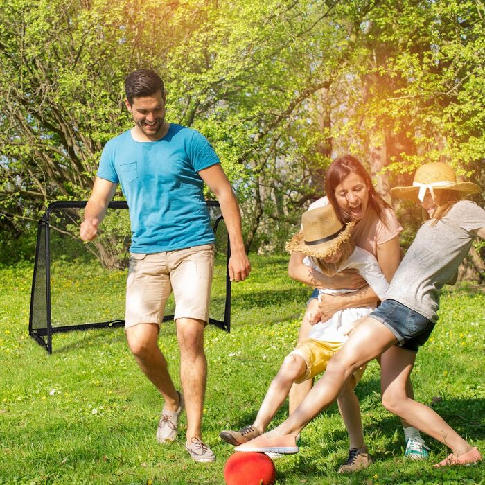Футбольні ворота Relaxdays для дітей і дорослих, садові, тренувальні, 120x180x60 см, сталь, чорні