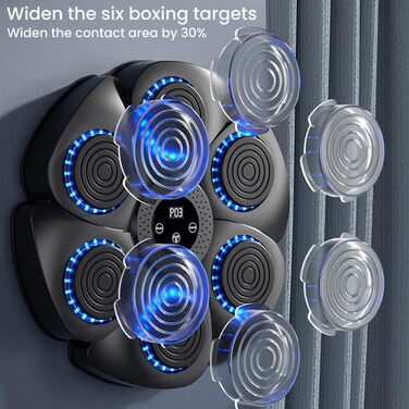 Xiaoguanlai Розумна Bluetooth настінна музична бокс-машина з рукавичками, 9 режимів швидкості, лічильник ударів, для дорослих і дітей, 2024