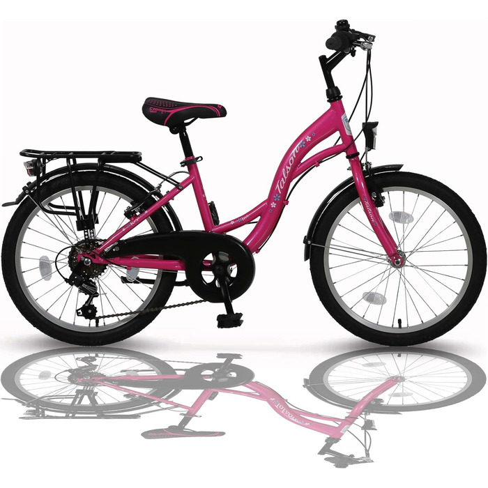 Дитячий велосипед 20 дюймів, 6-швидкісний, Shimano, алюмінієві ободи, рожево-білий TMU