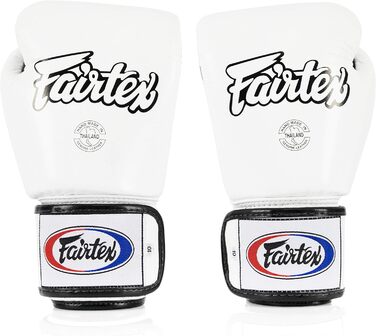 Боксерські рукавички Fairtex BGV1 14 унцій, білі, для Муай Тай, ММА, спарингів, чоловіків, жінок і дітей, легкі та ударопоглинаючі