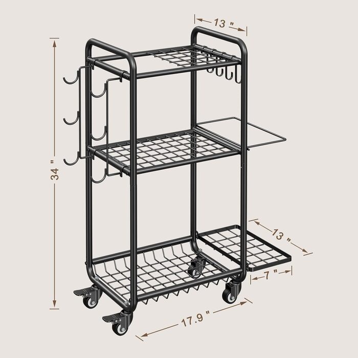 Стійка для зберігання йогаматів, гантелей, м'ячів для фітнесу, ролів, органайзер для спортивного інвентарю з гачками та колесами