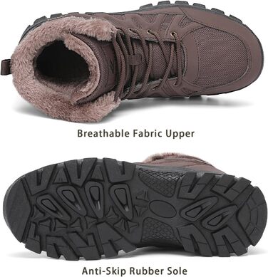 Чоловічі зимові черевики FLARUT: теплі, водонепроникні, для хайкінгу та трекінгу (колір: темно-коричневий, розмір: 39 EU)