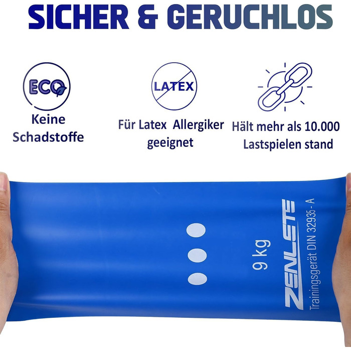 Набір еластичних стрічок для фітнесу 2.5м – для м'язового розвитку, йоги, пілатесу та фізіотерапії. Оригінальні фітнес-стрічки для гімнастики, довгі тренувальні стрічки для більшої свободи рухів. Жовті, червоні та сині. 2.5м