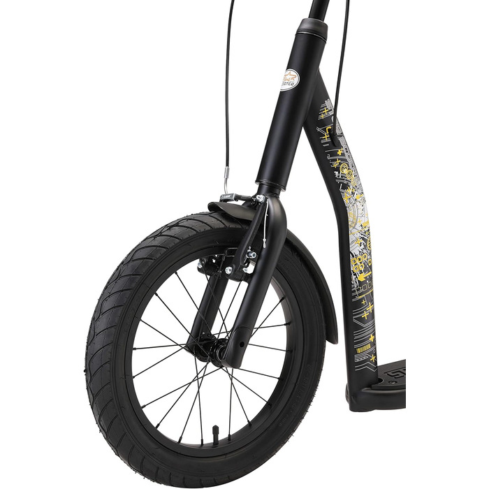 Самокат дитячий STAR SCOOTER City Kick Scooter 16 дюймів, з пневматичними колесами, регульована висота, чорний