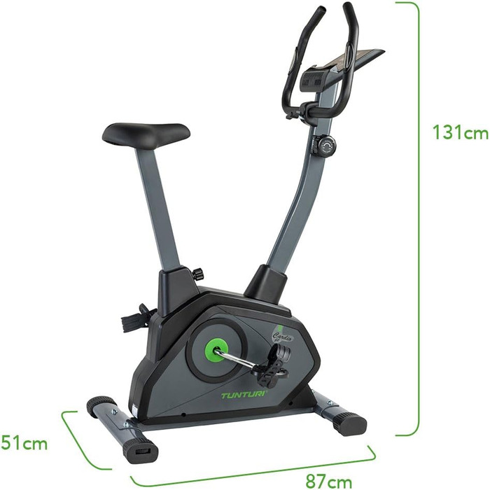 Велотренажер Tunturi Cardio Fit B35 з LCD-дисплеєм та тримачем для планшета, чорний – фітнес велотренажер для дому