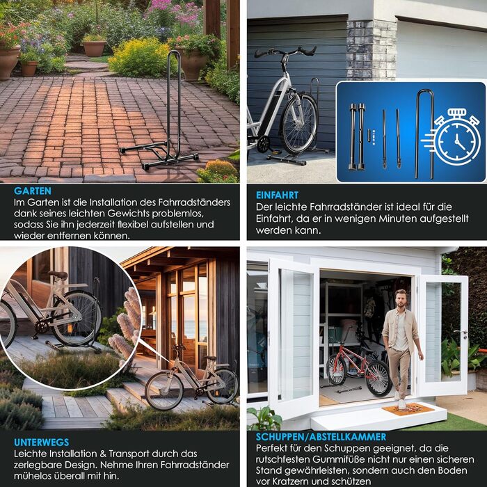 Підставка для велосипеда KESSER® для MTB, E-Bike, Citybike, шосе, з повітряним насосом (2 шт.)
