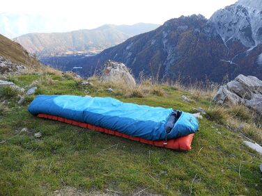 Спальний мішок Aven Peak 230 см - зимовий, екстремальний (-32°C), з'єднується, блакитний - для кемпінгу, парний