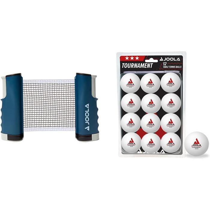 Мережа для настільного тенісу JOOLA CONNECT, розкладна, портативна, блакитна, комплект (регульована довжина), набір для сім'ї