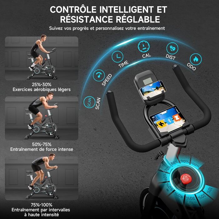 Велотренажер Wenoker з LCD-дисплеєм, магнітний, регульований, до 160 кг