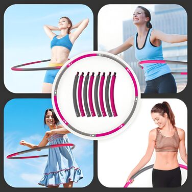 Обруч для фітнесу ResultSport Hula Hoop 1.2 кг, розбірний, 100 см, для схуднення та тренувань